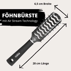 PARSA Beauty Hair Brush, Oval Allround Hair Styling Brush with Matte Finish Surface in Various Colours Black, air vent hair brush.