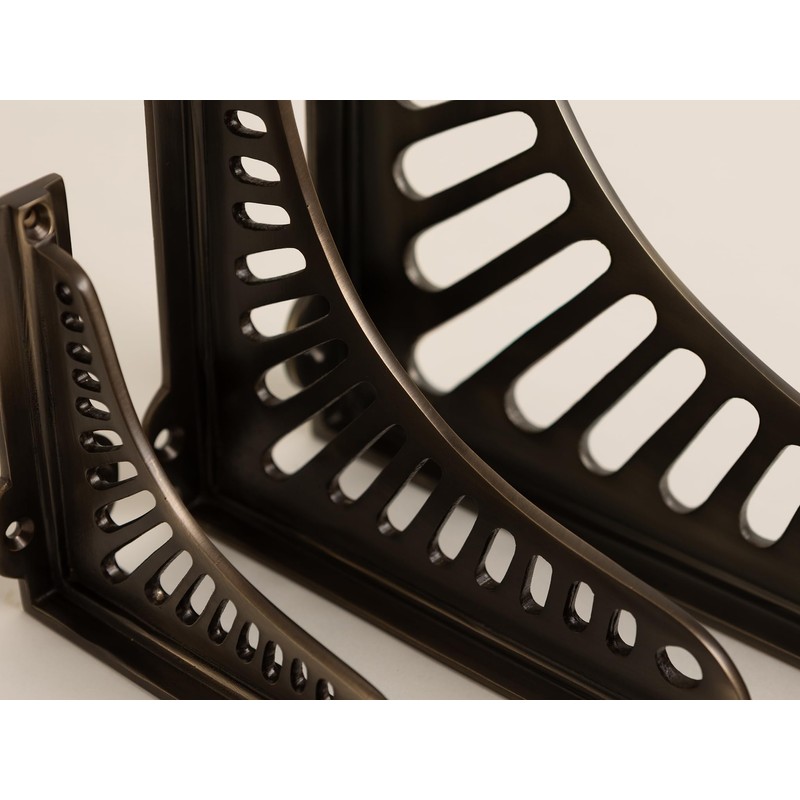 Antique Brass Sunrise Shelf Brackets | Heavy Duty Brackets for