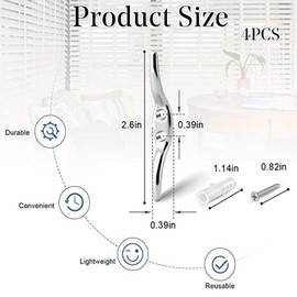 RLMVGBX 4pcs Metal Blind Cord Cleats for Vertical Roller Blinds and Window Shades Silver Hooks for Easy Cord Management