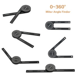 7-inch Miter Saws Protractor Rust Proof Aluminum Alloy Accurate Reading Scales Inside & Outside Miter Angle Finder for Carpenters Plumbers and All Building Trades