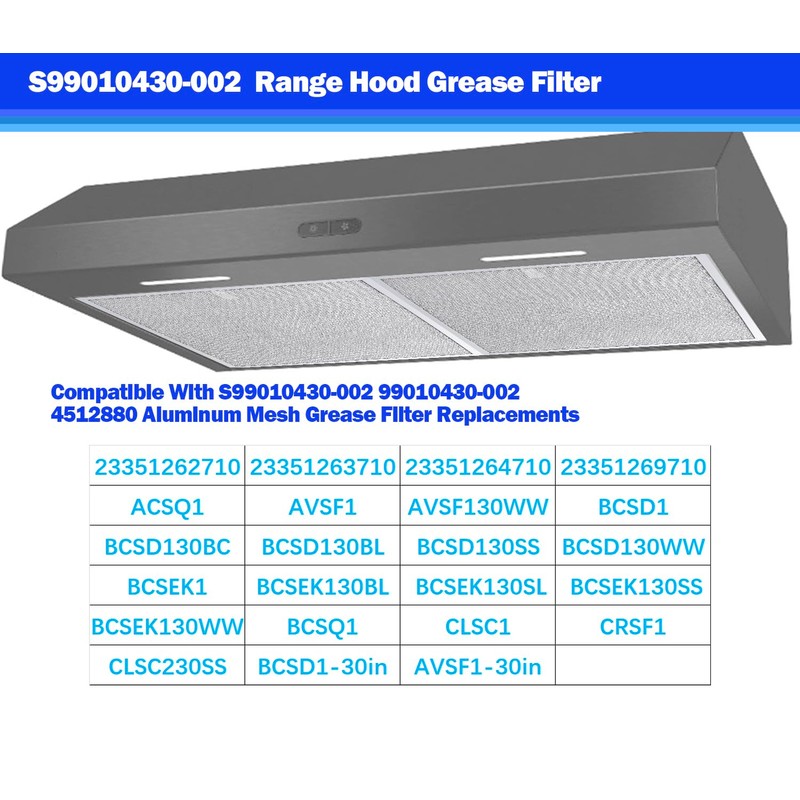 S99010430-002 Compatible with broan Range Hood Filter 15-3/4" x 13-7/8"