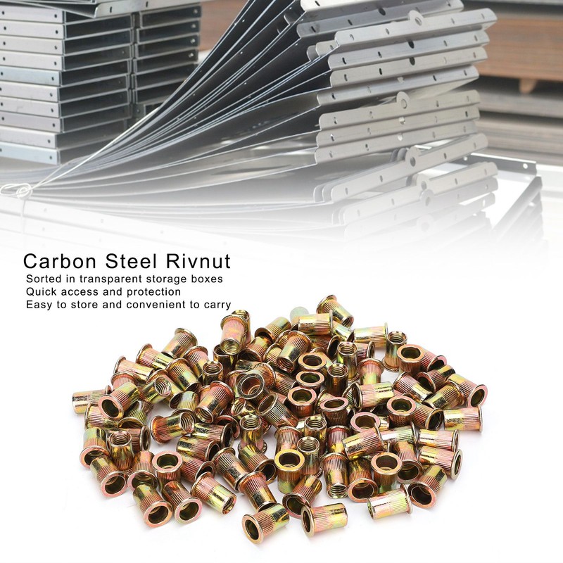 100Pcs Rivet Insert Nut M10 Carbon Steel Color Plated Zinc