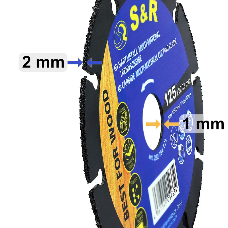 S&R Professional carbide cutting disc 125 * 22,2 mm multi-material
