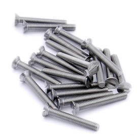 Merriway BH06942 (20 Pcs) Slotted Countersunk Machine Screws with Nuts, M6 x 50mm (1/4 inch x 2 inch) Stainless Steel 316 A4 Marine Grade - Pack of 20 Pieces