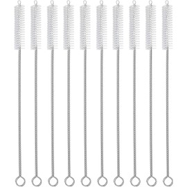10pcs Limpia Popotes - Cepillo para Largos, Limpieza Completa, No Deja Pelusa, No Daña Utensilios, Cepillo Limpiador Reutilizable para Popotes de Acero Inoxidable y Silicona (240 x 12MM)