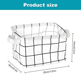 Canvas Storage Box, 4 Packs Fabric Storage Basket Organizer with Handles, 20x16x14cm Storage Boxes, Foldable Fabric with Handles Collapsible for Cupboards Wardrobe Shelves Clothes Toys(4 Colors)