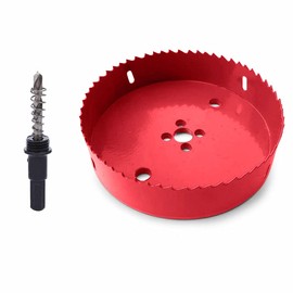 TUNEZ® Hole Saw M42 Bi-Metal Hole Cutter Set with Hexagon Arbor and Centring Metal Drill Bits Holesaw Kit for Wood Metal Plasterboard Iron Sheet Pipe Plastic (140 MM)