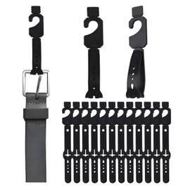 INCREWAY 50 Pcs Black Plastic Belt Hangers Tie Hangers Bulk for Men, Closet Organizers, Storage, Retail