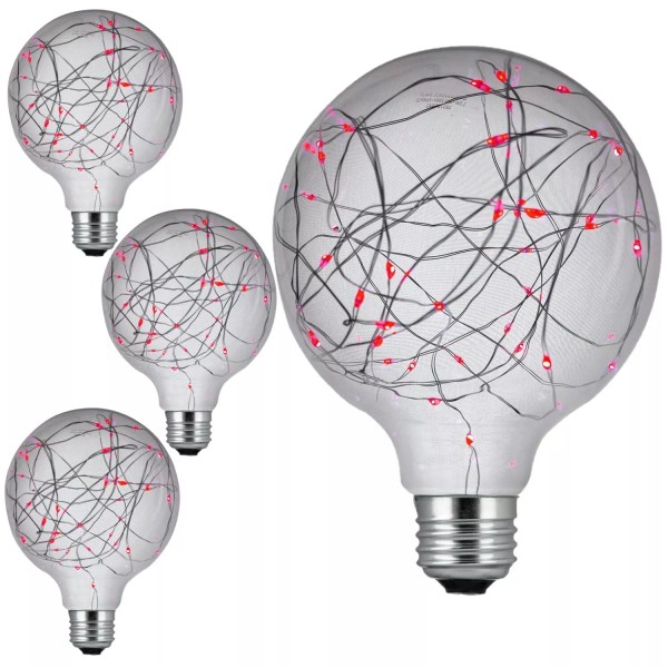 Diodesy 4Pack G40 LED Red Replacement Light Bulbs, Christmas Globe