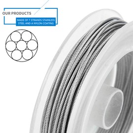 Benecreat Total Length 32.8 ft (10 m) Wire Diameter 0.04 inch (1 mm) Craft Wire, Light Gray Wire, Nylon Painting, Stainless Steel Wire, Beading, Accessory Making, Handicrafts, Handmade Materials