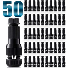 SUNVIE Low Voltage Landscape Lighting Cable Connectors 12-14 Gauge Wire Connectors for Landscape Lights Outdoor Spotlight Path Lights Work with Malibu Paradise and Other Low Voltage Lighting (50 Pack)