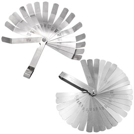 Kigauru 48Pcs Stainless Steel Feeler Gauge Measuring Tool 0.127-0.508mm/0.02-1.0mm Gauge Dual Marked Metric and Imperial Gap Measuring Set for Automotive Repair Machining Measuring Gap Width