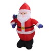 3.9ft Inflatable Santa with Gift Bag Light Decoration Polyester Easy