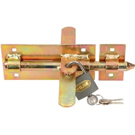 KOTARBAU® Bolt Bolt 150 mm with Padlock Double-Sided Lock Gate Bolt Push Bolt Door Bolt Gate Slide Door Lock Robust