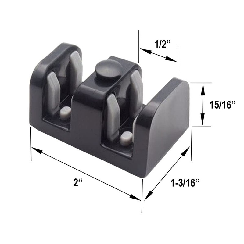 Gordon Glass® Shower Door Bottom Guide for Frameless Bypass Shower