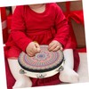 Kisangel Handheld Tambourine Musical Instrument Wooden Design for Dance Performances