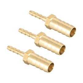 QUARKZMAN Brass Hose Assembly Reducer Straight Barb 10 mm to 4 mm Diameter x 3 Pieces Gold Tone Straight Connector Adapter for Hose Connection