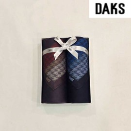 Daks 대구백화점 닥스남녀2매 선염 손수건 세트(DEN104번) Daegu Department Store DAKS Men’s and Women’s Two-Piece Yarn-Dyed Handkerchief Set (DEN104)