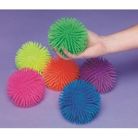 S&S Worldwide Large Puffer Balls for Sensory, Tactile and Fidget Fun. 4-3/4" in 6 Assorted Colors. Latex Free Stress Relief and Therapy Ball Toy for Calming Kids and Adults. Pack 6
