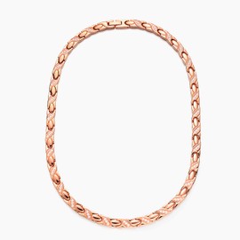 Lobyka Germanium Necklace, Women's, Titanium, Hematite, Pink Gold, Birthday Gift, Female Magnetic Health, Accessory, Titanium, Cubic Zirconia