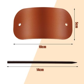 4 Pieces Oval Faux Leather Hair Pin Leather Hair Barrette with Wooden Stick, Hand Made Leather Barrette Leather Slide Barrette Hair Slide Pin Hair Accessories for Women and Girls