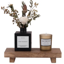 Small Wood Tray Pedestal Stand Farmhouse Bathroom Decor Decorative Wooden Riser Kitchen Soap Dish Holder for Vanity, Counter, Sink, Brown | zoocatia