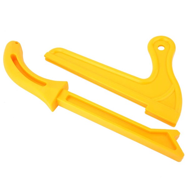 2pcs Safety Push Stick, Yellow Plastic 2-in-1 Wood Saw Push Stick Practical Safety Push Block Woodworking Tool, Planer Push Block, Band Saw Push Stick, Planishing Hammer