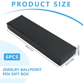 Bekecidi Pack of 6 Pens Packaging Box Ballpoint Pen Boxes Empty Jewellery Collection Box for Opening Ceremony, Birthday, Awards Commemoration (Black), black, Empty Pen Gift Box