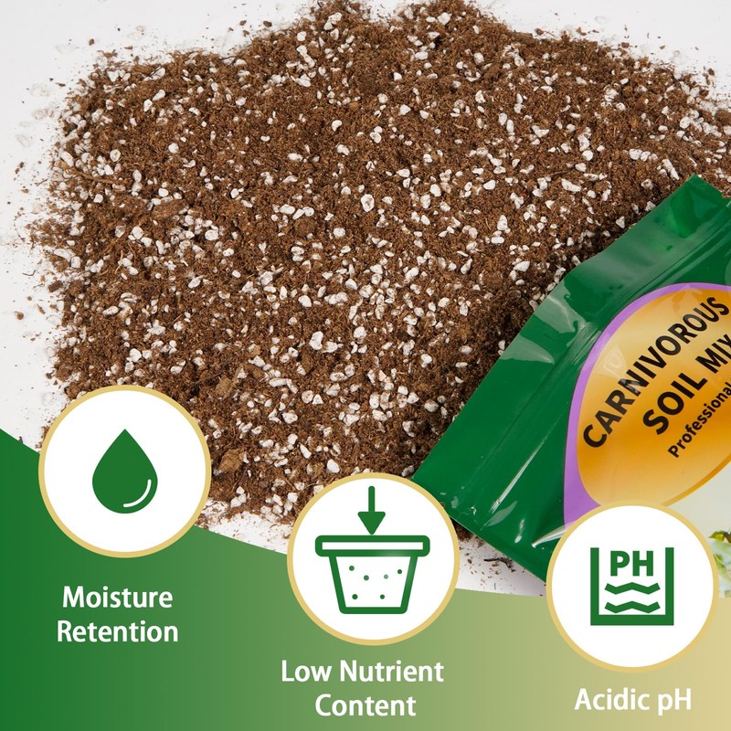 Omitgoter Carnivorous Plant Soil Mix 4qt, Pure Peat Moss and