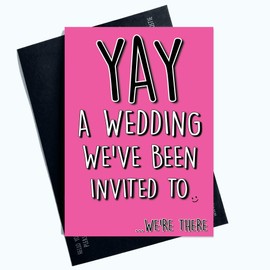 Funny Wedding Acceptance Card Thank You Yay A Wedding Banter Humour Bride PC849