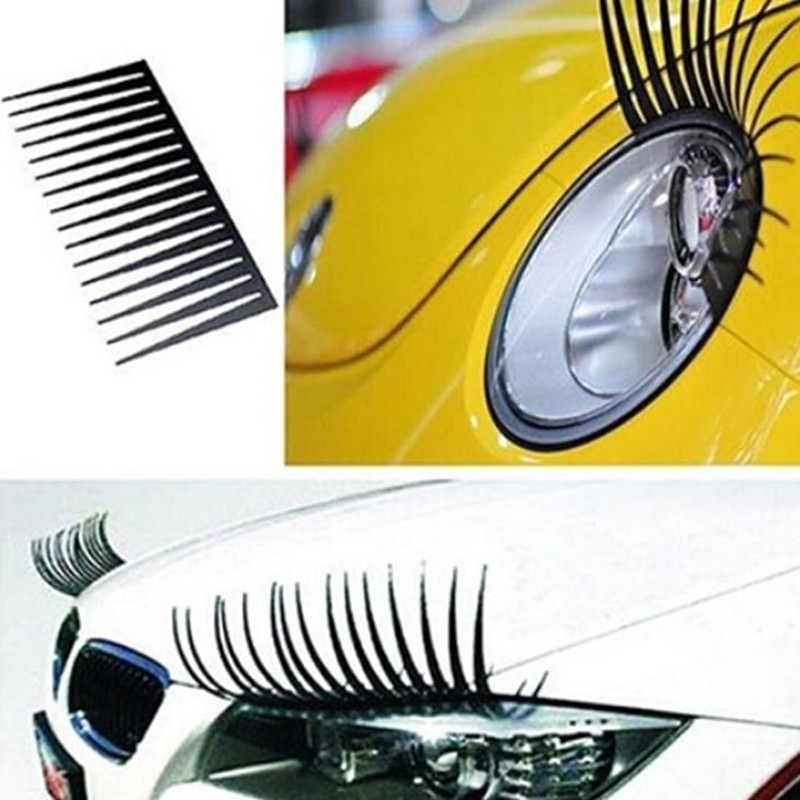 Car Eyelash Stickers, 4 Pieces 3D Eyelashes Car Decorative Sticker,