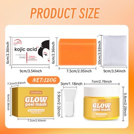 Turmeric Vitamin C Clay Mask + Kojic Acid Face Soap, Turmeric Face Mask, Vitamin C Clay Face Mask, Kojic Acid Soap, Improves Blackheads, Dark Spots and Evens Skin Tone