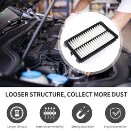Engine Air Filter WA11090 28113-L1000 Air Filter for Hyundai 2020-2025 Sonata, 2021-2025 Santa Fe, 2022-2025 Tucson/Santa Cruz for Kia 2022-2025 Carnival, 2023-2025 Sportage, 2021-2025 K5/Sorento