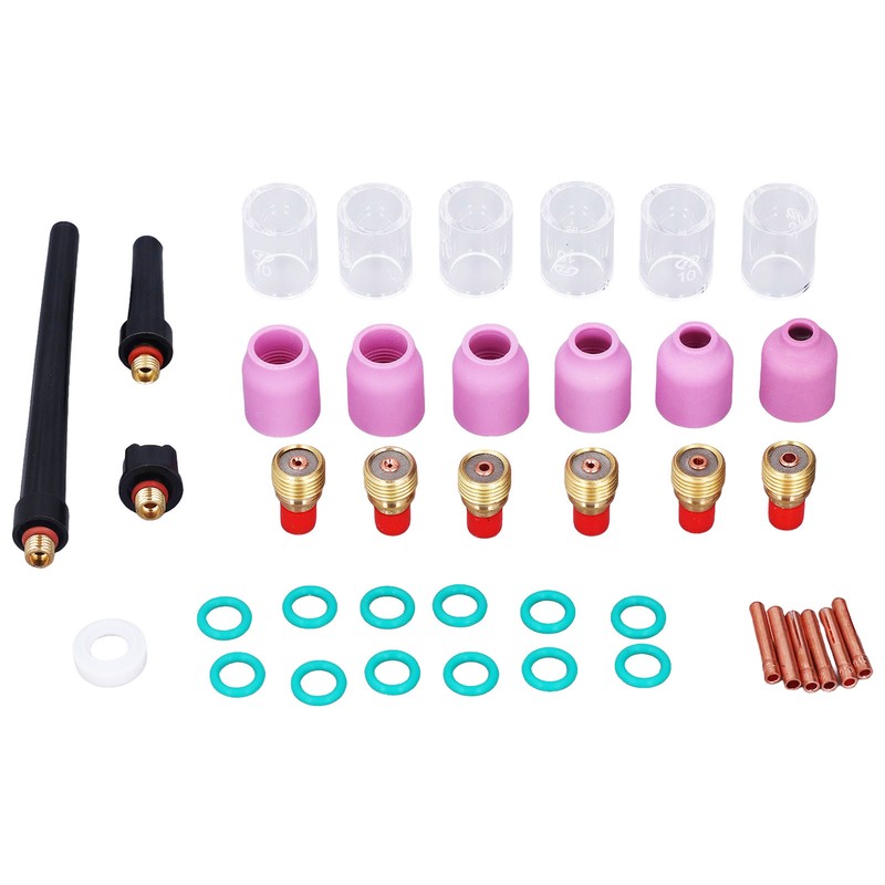 40Pcs TIG Welding Torch Accessories Kit Collet Alumina Nozzle Gas
