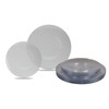 60 Pcs Glitter infused disposable SIlver Plastic Plates set featuring