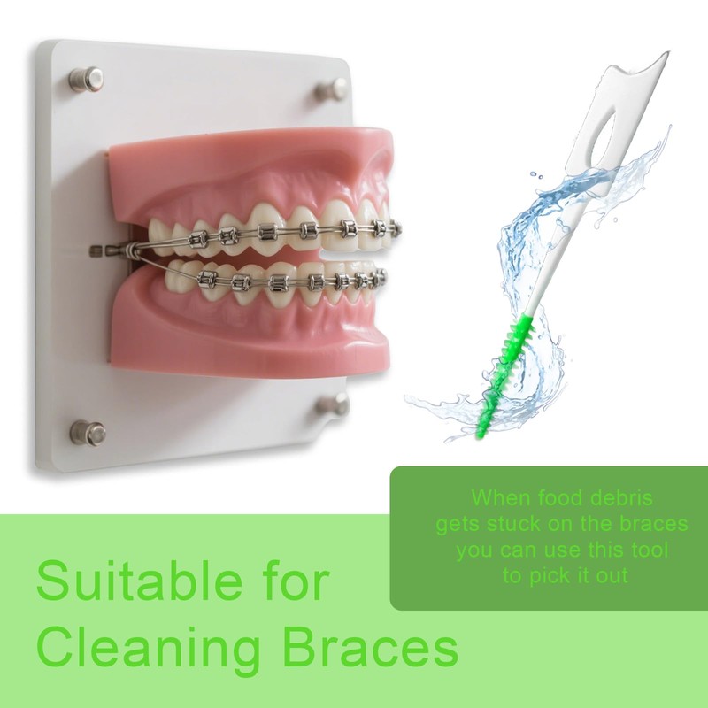 200 Pcs Portable Soft Silicone Interdental Floss Picks for Family