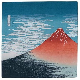 IPPINKA Japanese Furoshiki, Traditional Wrapping Cloth for Lunch Box or Gifts, 18.9 x 18.9 in - Ukiyo-e Mt. Fuji, Made in Kyoto, Japan