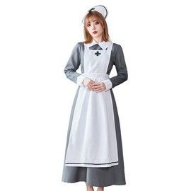 Brightlele Halloween Cosplay Costume, Nurse Outfit, Long, Women's cos012-M