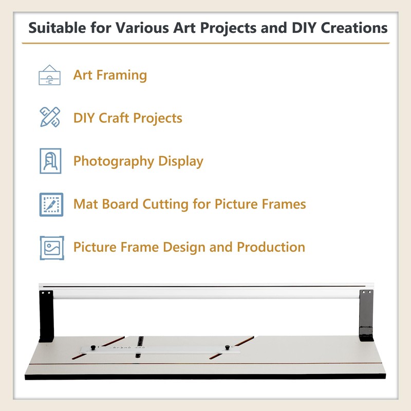 32" Mat Cutter for Framing, Board Mounted Cutter with Bevel
