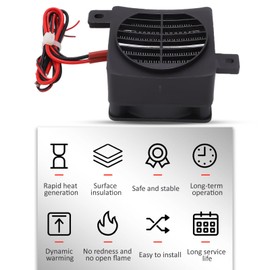 PTC Car Fan Air Heater, DC 12V 50W Heater for Constant Temperature Heating in Cars, Mini Air Heating Solution