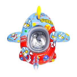 de'niko Float Ring for Children, Baby Float, Foot Holder, Baby Float, Water Gun Included, Float, Swimming Ring, Cute Print, Water Play, Bath, Pool, Beach, Kids, Boys, Girls, Children 1 - 5 Years Old (Ultraman)