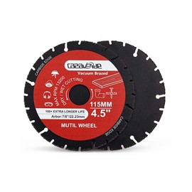 Casaverde 2 Pack 4.5"/115mm Carbide Multi Wheel Cutting Disc Wheel for Wood Boards,Gypsum Boards,Fiberglass Board,Plastics
