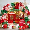 Red Christmas Photo Backdrop Santa's Toy Shop Banner 7x5FT Christmas