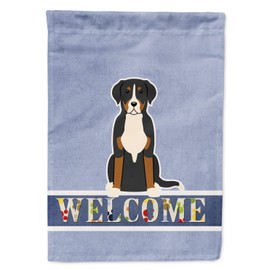 Caroline's Treasures BB5618CHF Greater Swiss Mountain Dog Welcome Flag Canvas House Size, Large, Multicolor