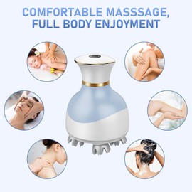 Electric Scalp Massager, 84 Nodes, Cordless Head Massager for Hair Growth, Deep Clean, Stress Relief, Handheld (Pink)