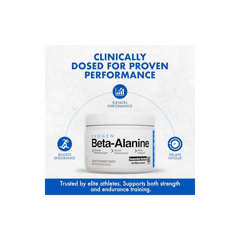 Evogen Beta-Alanina Beta-Alanine Performance Enhancer, Unflavored, 60 Servings