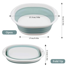 DDUP Collapsible Washing up Bowl, Folding Hand Wash Basin Retractable Portable Laundry Washing Basin, Multipurpose Outdoor Travel Basin Bucket for Kitchen Travel Camping Hiking Motorhome