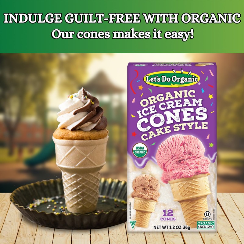 Lets Do Organic Ice Cream Cones - Sugar Cones for