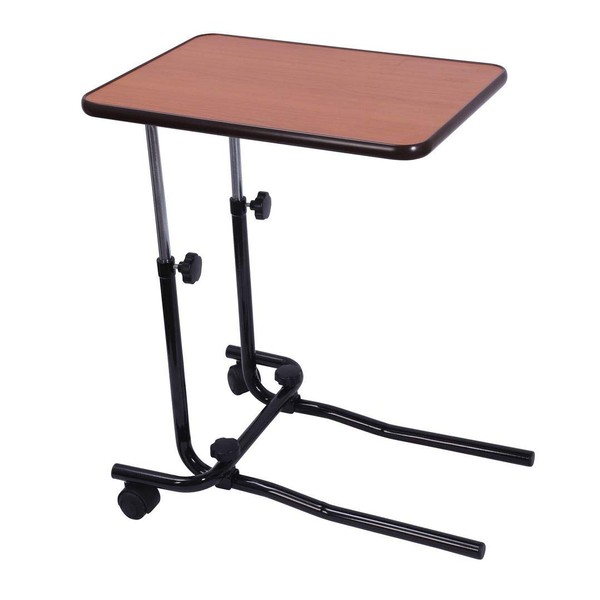 Drive Height Adjustable Overbed Table with Angle Adjustable Table top and 2 Castors