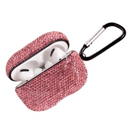 Sparkly Diamond - Funda para AirPods Pro de 1 y 2 generación con llavero, a prueba de golpes, funda protectora de diamantes de imitación de alta calidad, compatible con AirPods Pro funda de carga (rosa claro profesional)